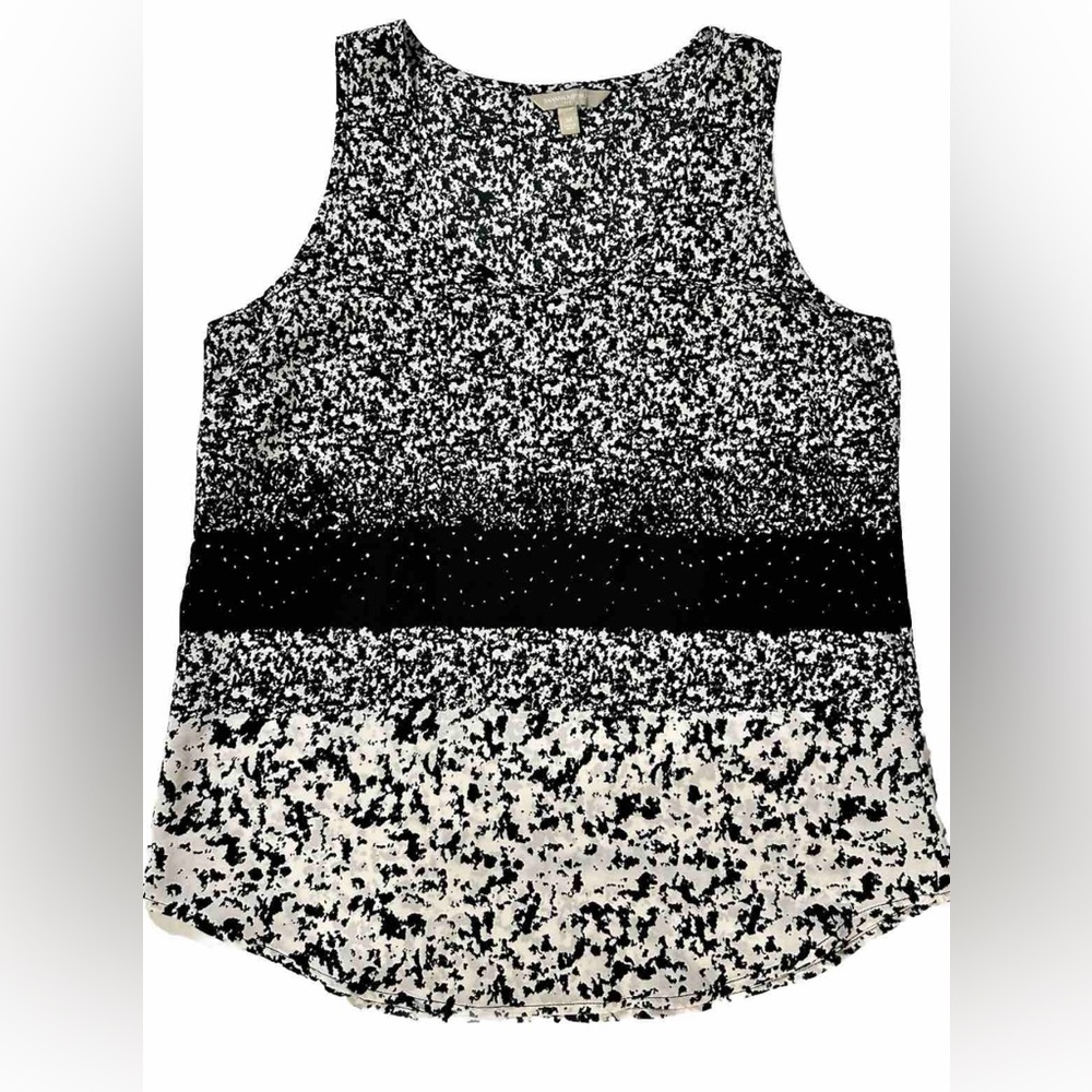 Banana Republic Sleeveless Black White‎ Abstract Pullover Size M Pre- Owned